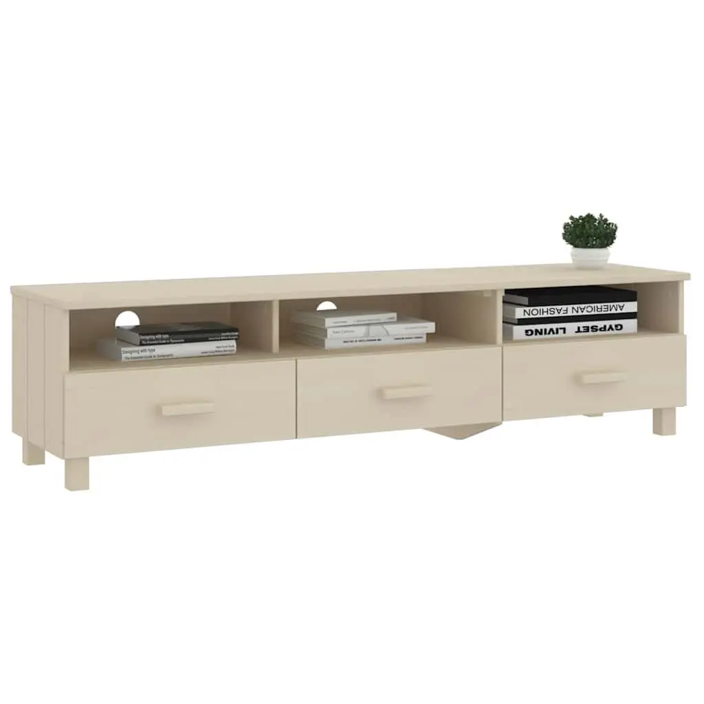 Solid Wood Pine TV Cabinet with Ample Storage