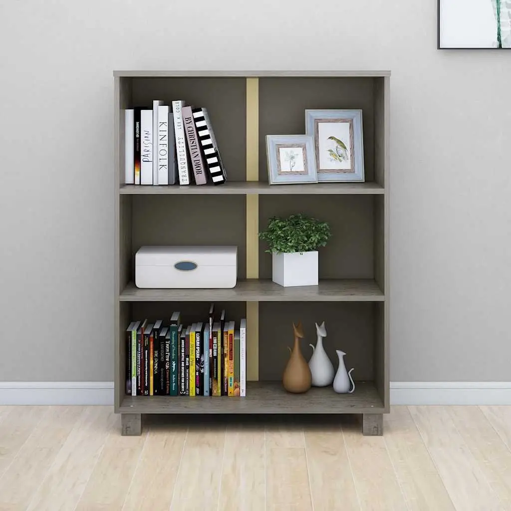 Book Cabinet Light Grey 85x35x112cm 3-Shelf Storage Shelving Unit