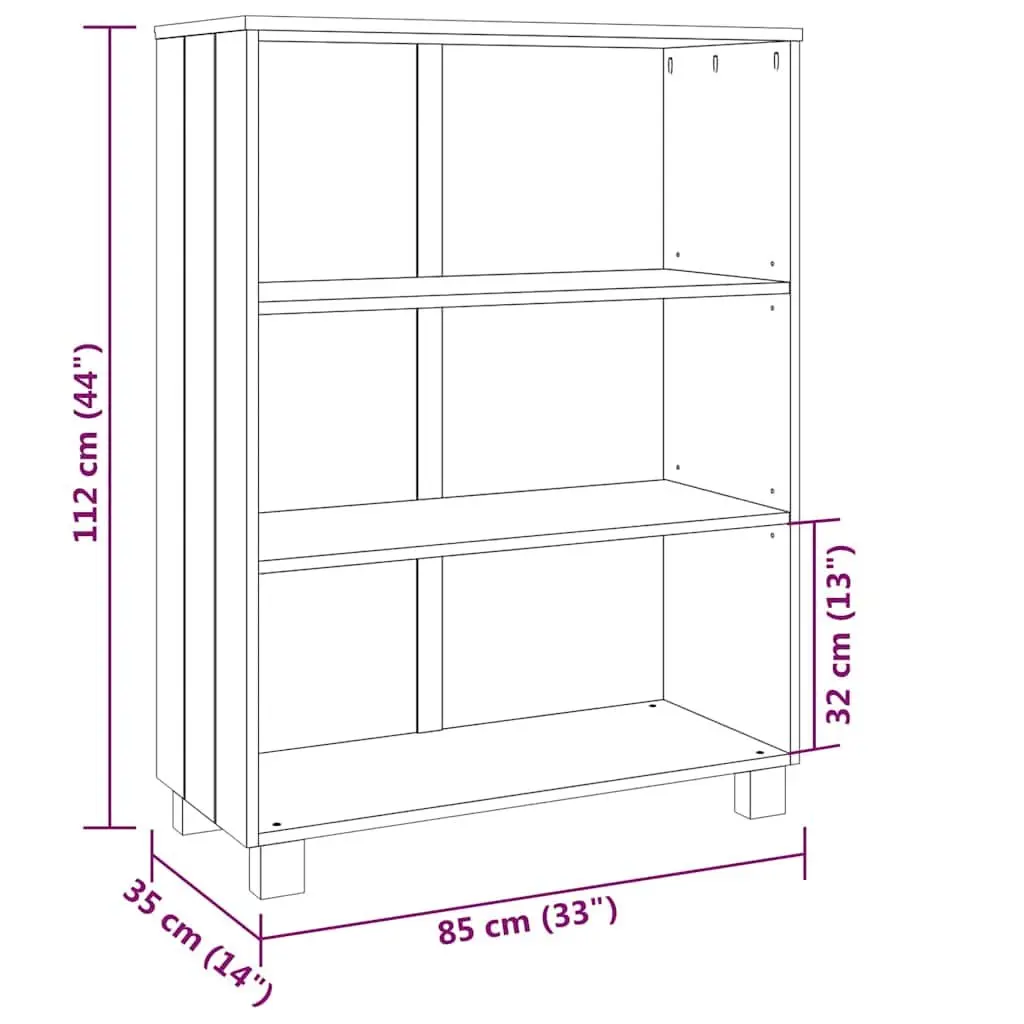 Book Cabinet Light Grey 85x35x112cm 3-Shelf Storage Shelving Unit
