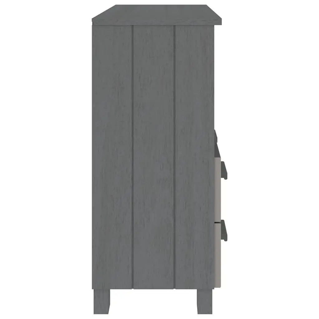 Wooden Sideboard Grey 85 x 35 x 80 cm Solid Pinewood Construction with 1 Compartment and 2 Drawers