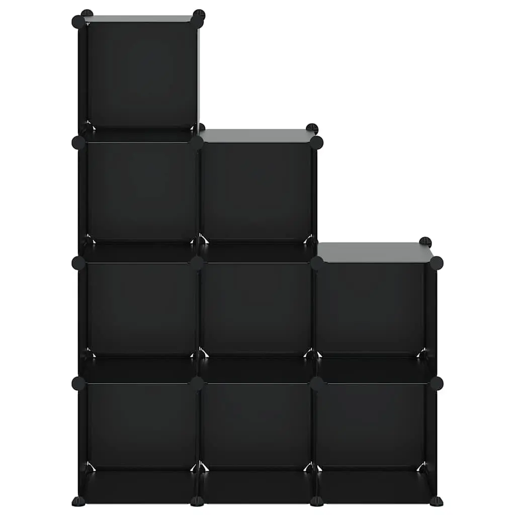 Storage Cube Organiser 9 Cubes Black Plastic Shelf Unit Closet Wardrobe