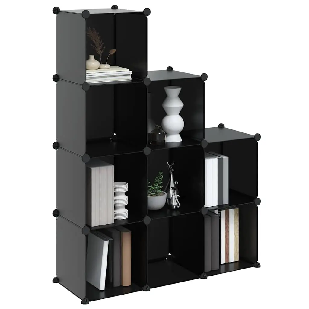 Storage Cube Organiser 9 Cubes Black Plastic Shelf Unit Closet Wardrobe