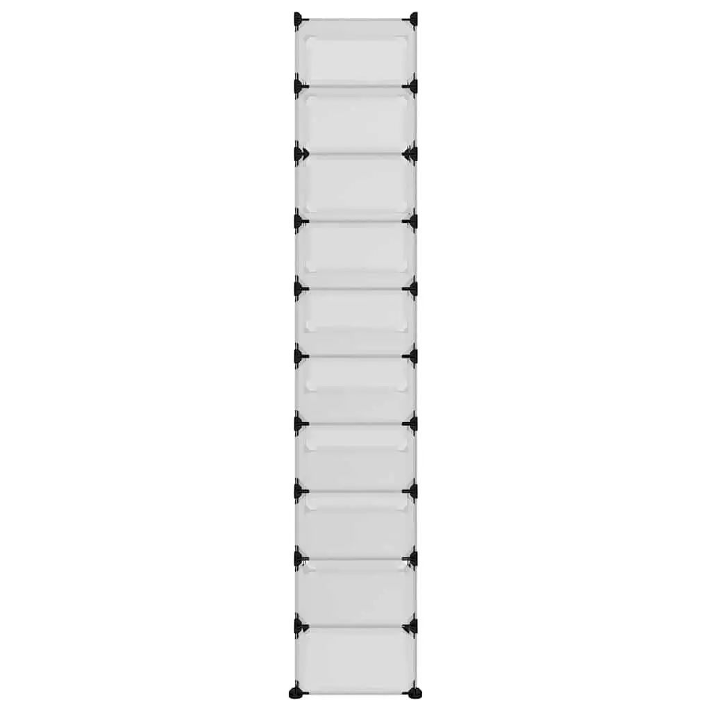 Shoe Rack Transparent 44x32x174cm PP Plastic Shelving Unit