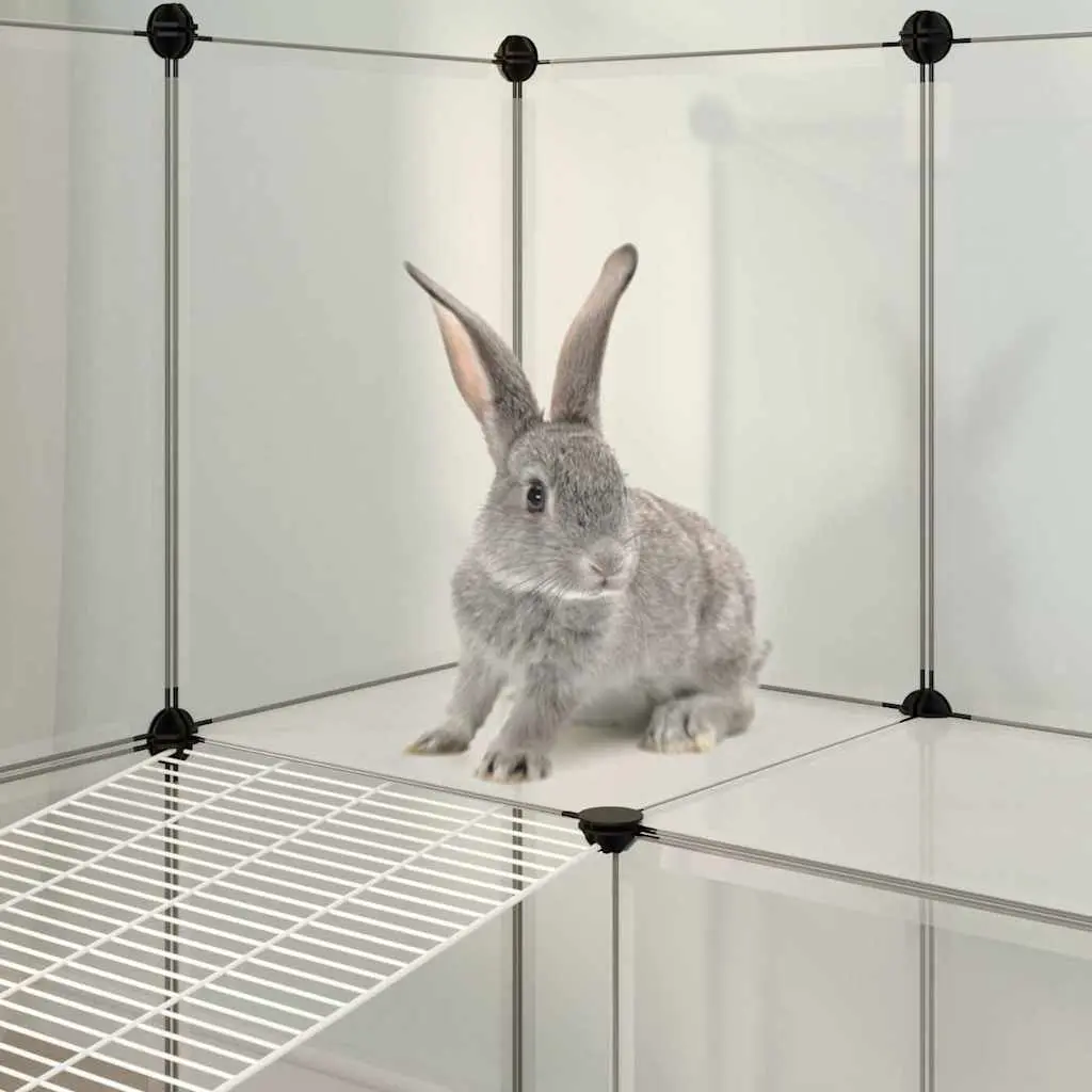 Small Animal Cage Transparent 143x107x93 cm PP Plastic Steel Frame Pen Hutch