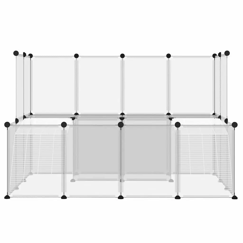 Small Animal Cage Transparent 143x107x93 cm PP Plastic Steel Frame Pen Hutch