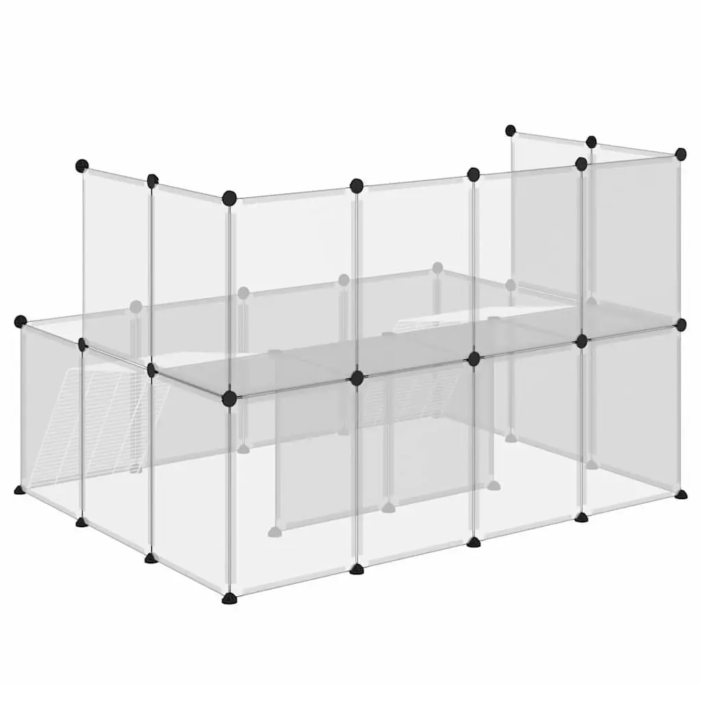 Small Animal Cage Transparent 143x107x93 cm PP Plastic Steel Frame Pen Hutch
