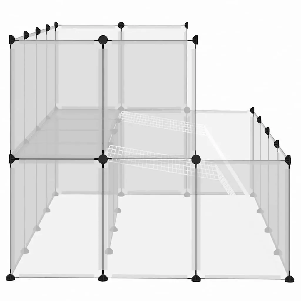 Small Animal Cage Transparent 143x107x93 cm PP Plastic Steel Frame Pen Hutch