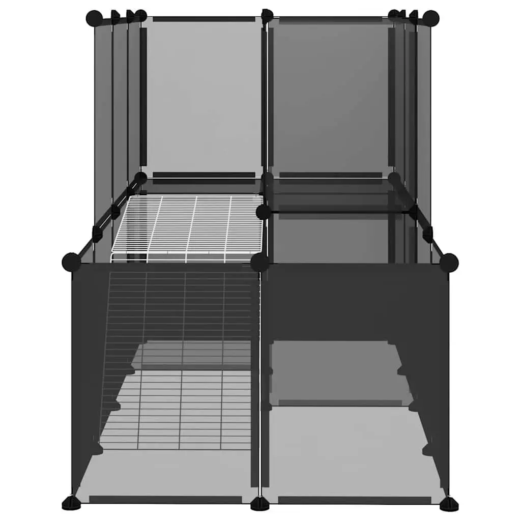 Small Animal Cage Black PP Plastic Panels Steel Frame Indoor Outdoor Enclosure