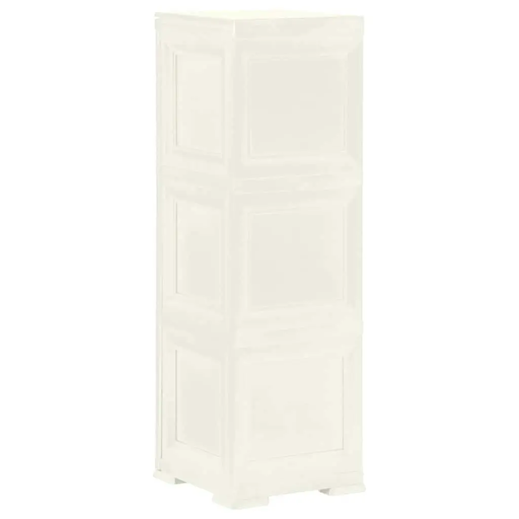 Plastic Storage Cabinet 40x43x125cm Wood Design Cream Organiser Home Office