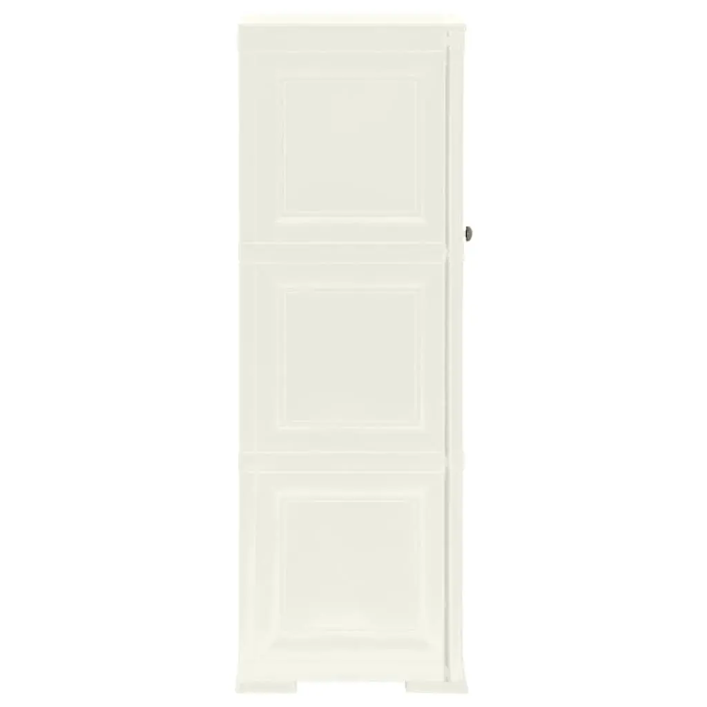 Plastic Storage Cabinet 40x43x125cm Wood Design Cream Organiser Home Office