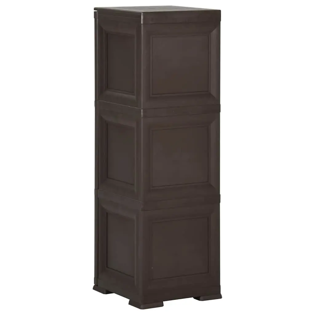 Storage Cabinet Brown 40x43x125cm Plastic Organiser Cupboard Home Office