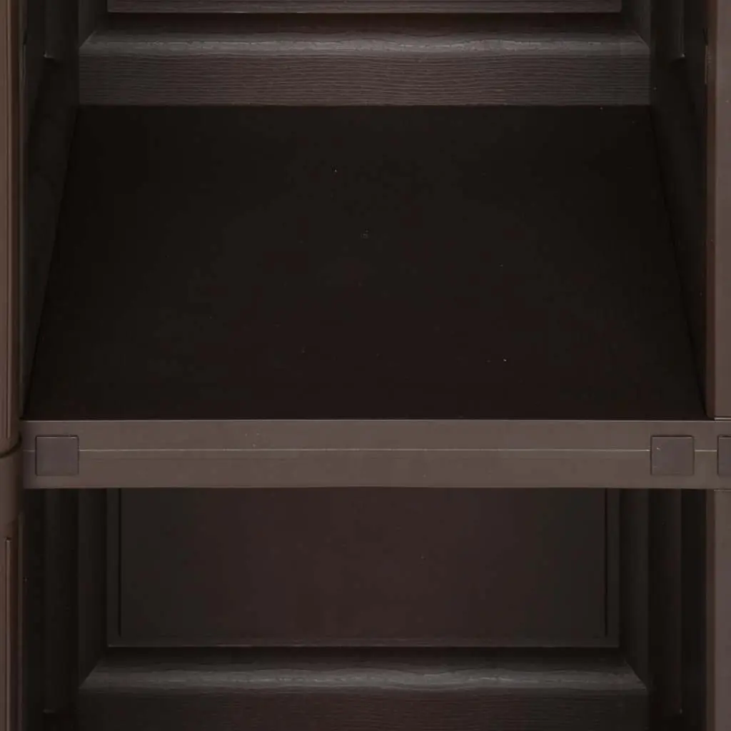 Storage Cabinet Brown 40x43x125cm Plastic Organiser Cupboard Home Office