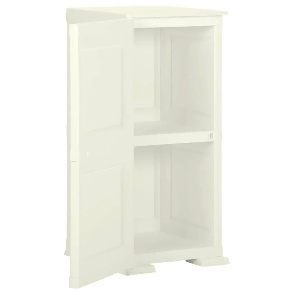 Plastic Storage Cabinet 40x43x85.5cm Cream Wood Design Home Office Organiser