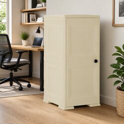 White Plastic Storage Cabinet for Easy Organising