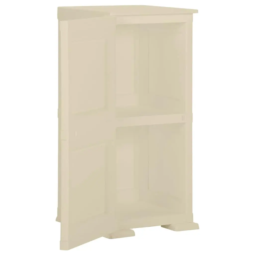 Storage Cabinet 40x43x85.5 cm Plastic White Wood Design Home Organiser