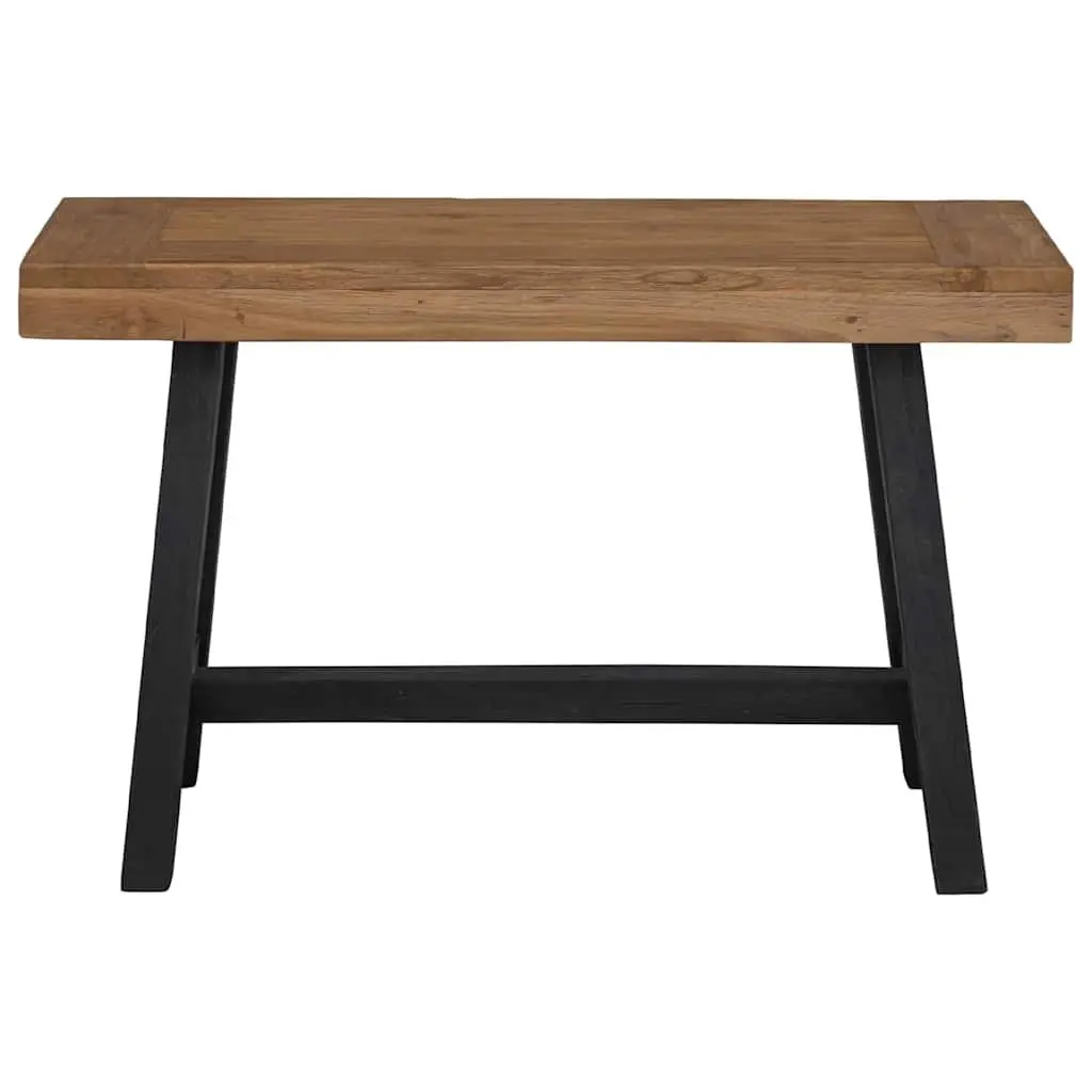 Solid Teak Wood Bench 110cm Kitchen Dining Room Hallway Furniture Brown Black