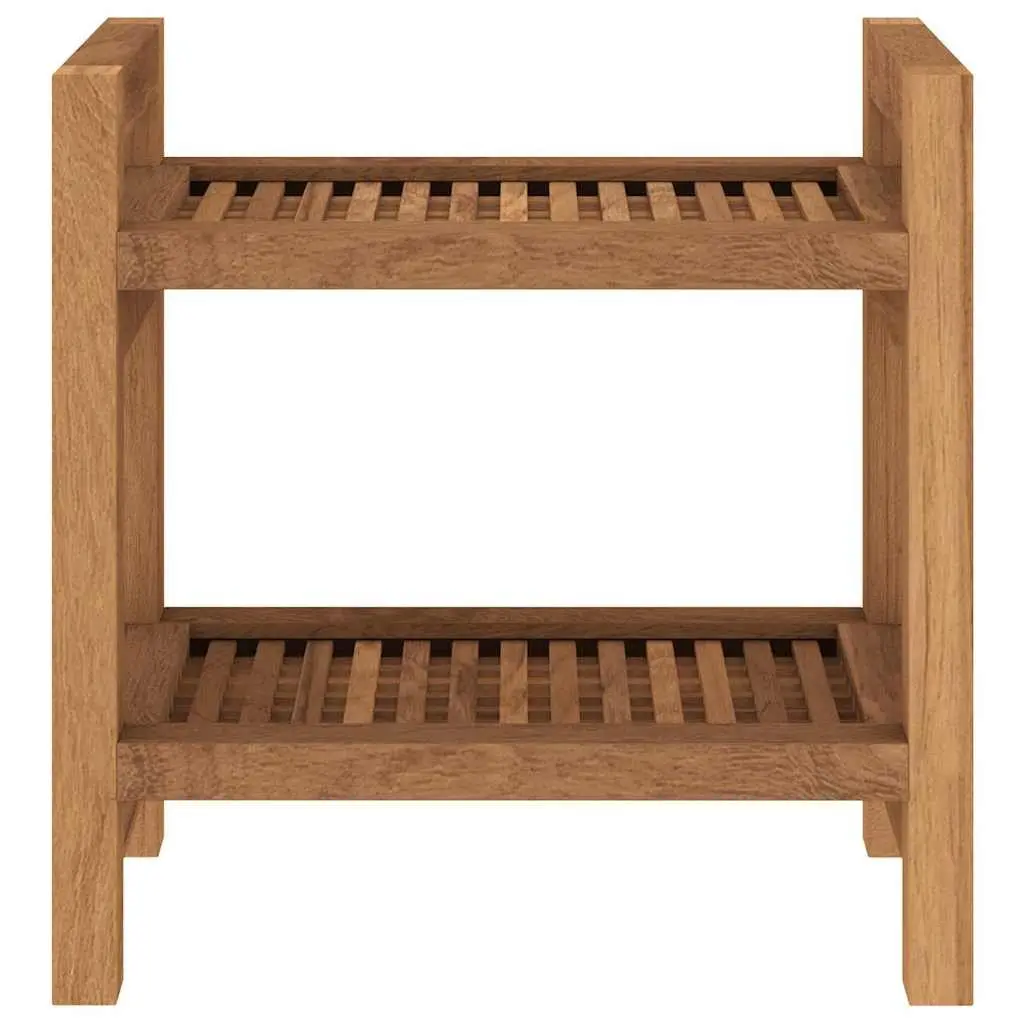 Bathroom Side Table Brown 45x30x45 cm Solid Teak Wood Storage Shelf Shower Organizer