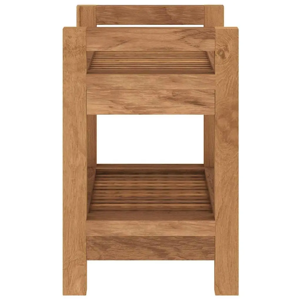 Bathroom Side Table Brown 45x30x45 cm Solid Teak Wood Storage Shelf Shower Organizer