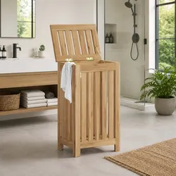 Solid Wood Laundry Basket: Stylish and Functional