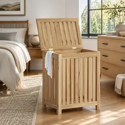 Your New Laundry Basket: Solid Wood, Spacious, 50x35x60 cm