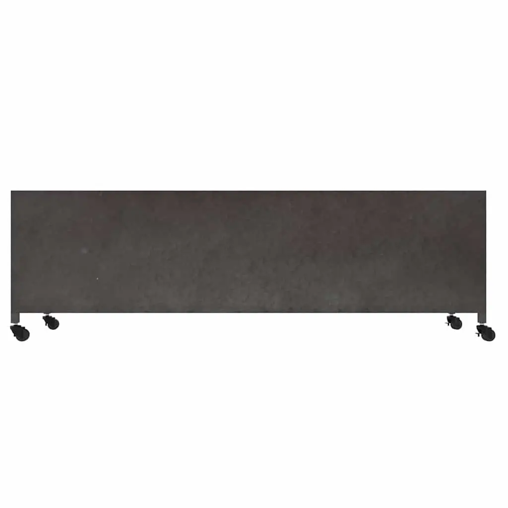 Silver TV Cabinet 110x30x40cm Storage Unit with 4 Drawers and 2 Doors on Wheels for Living Room