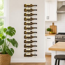 12-Bottle Wall Mounted Wine Rack in White Iron