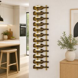 Gold Wall Wine Rack Holds 12 Bottles