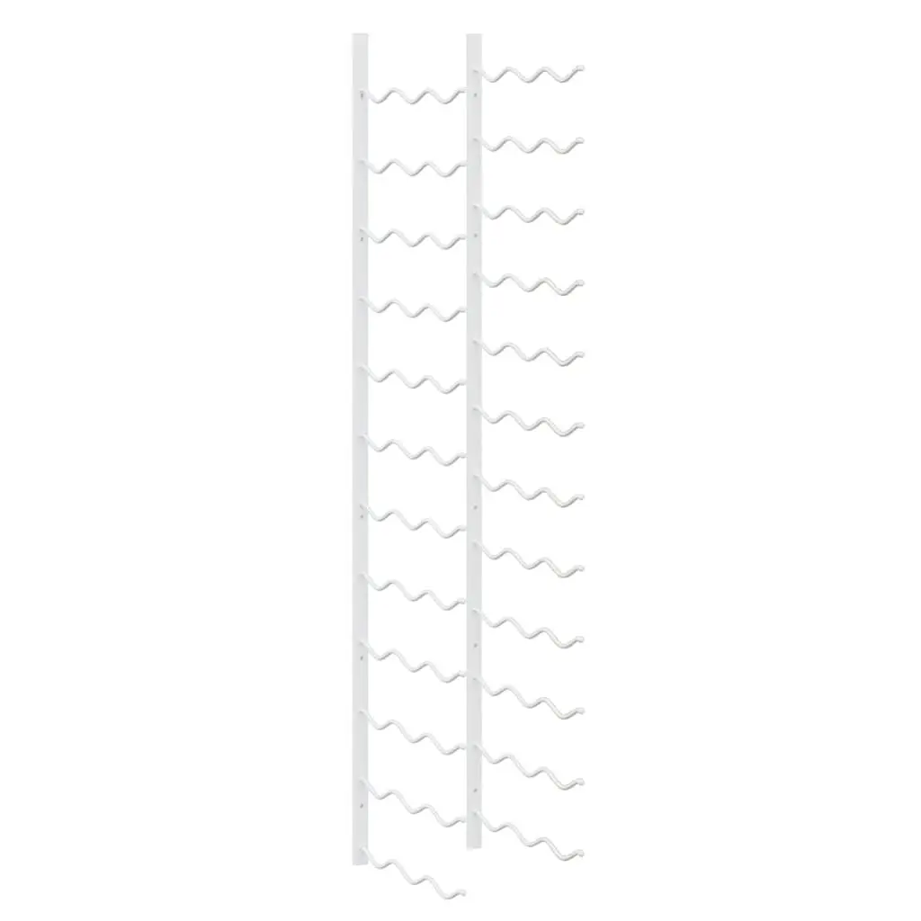 Wall Mounted Wine Rack White Iron 2 Piece Storage Organizer