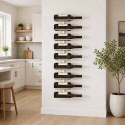 9 Bottle Wall-Mounted Wine Rack for Easy Use