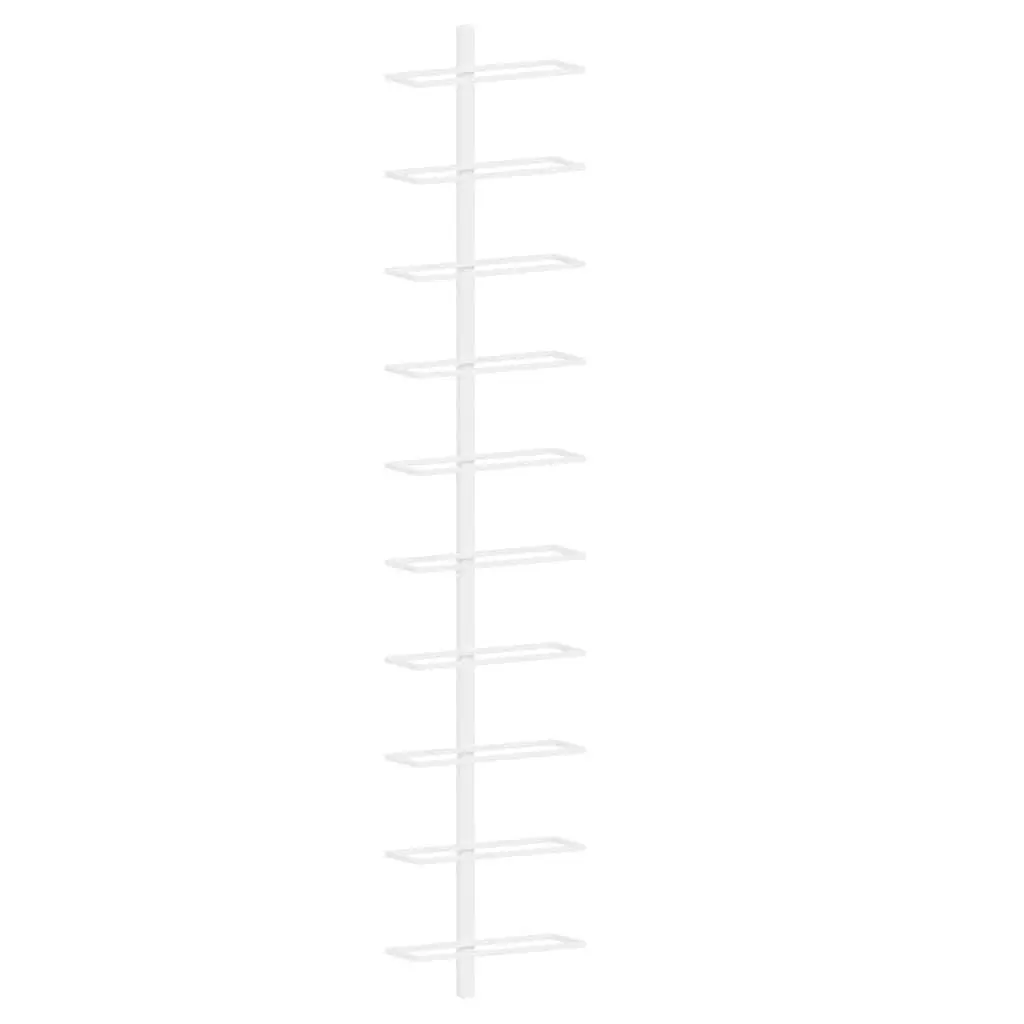 Wall-mounted Wine Rack 10 Bottle Holder White Metal Storage Kitchen Bar