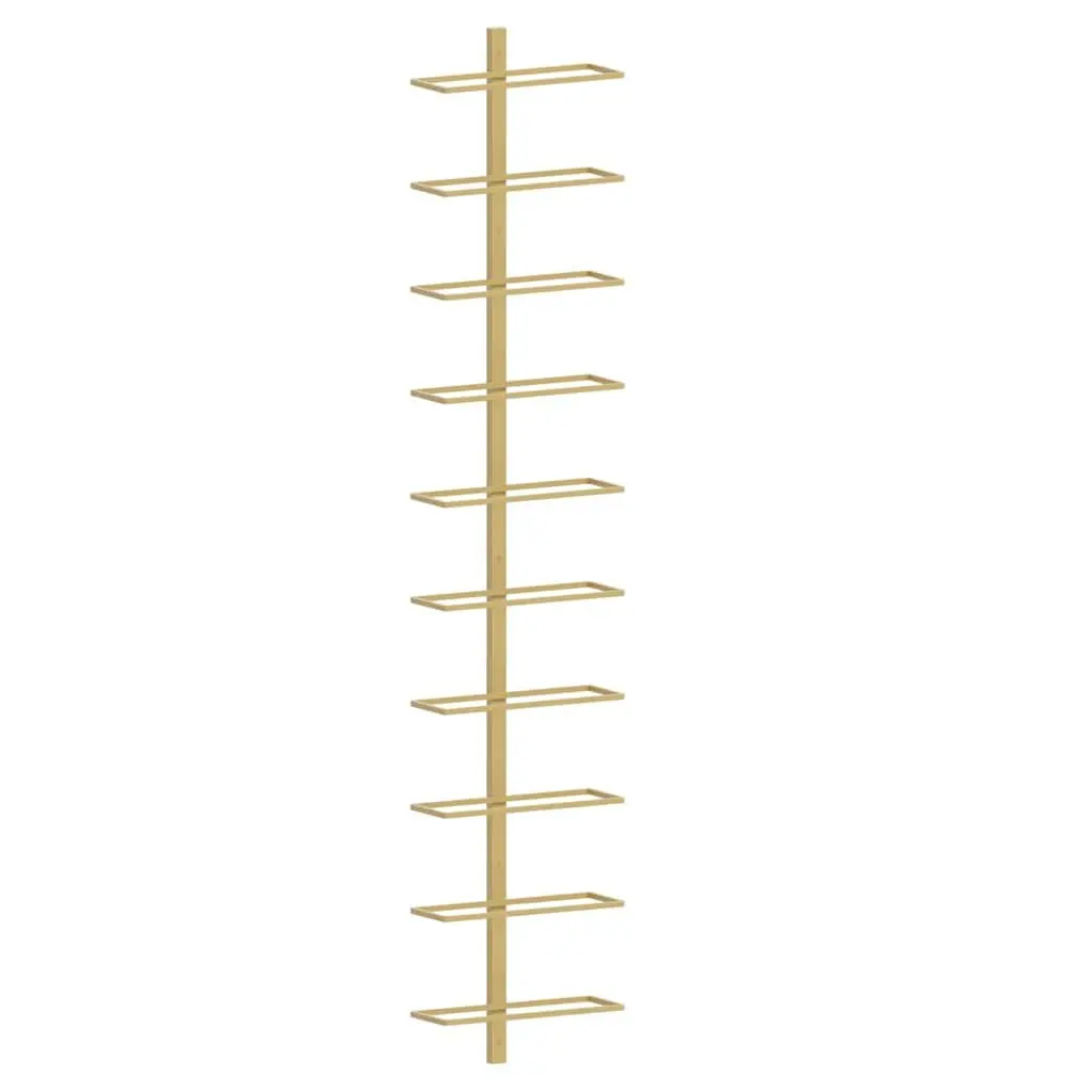 Wall-mounted Wine Rack Gold Metal 10 Bottles Space-saving Storage Organiser