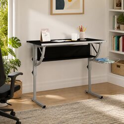 Craft Desk Adjustable Angle Tilt Desktop with Shelf Magazine Rack Home Office