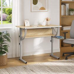 Adjustable Craft Desk Sonoma Oak Grey Home Office Studio Drawing Table with