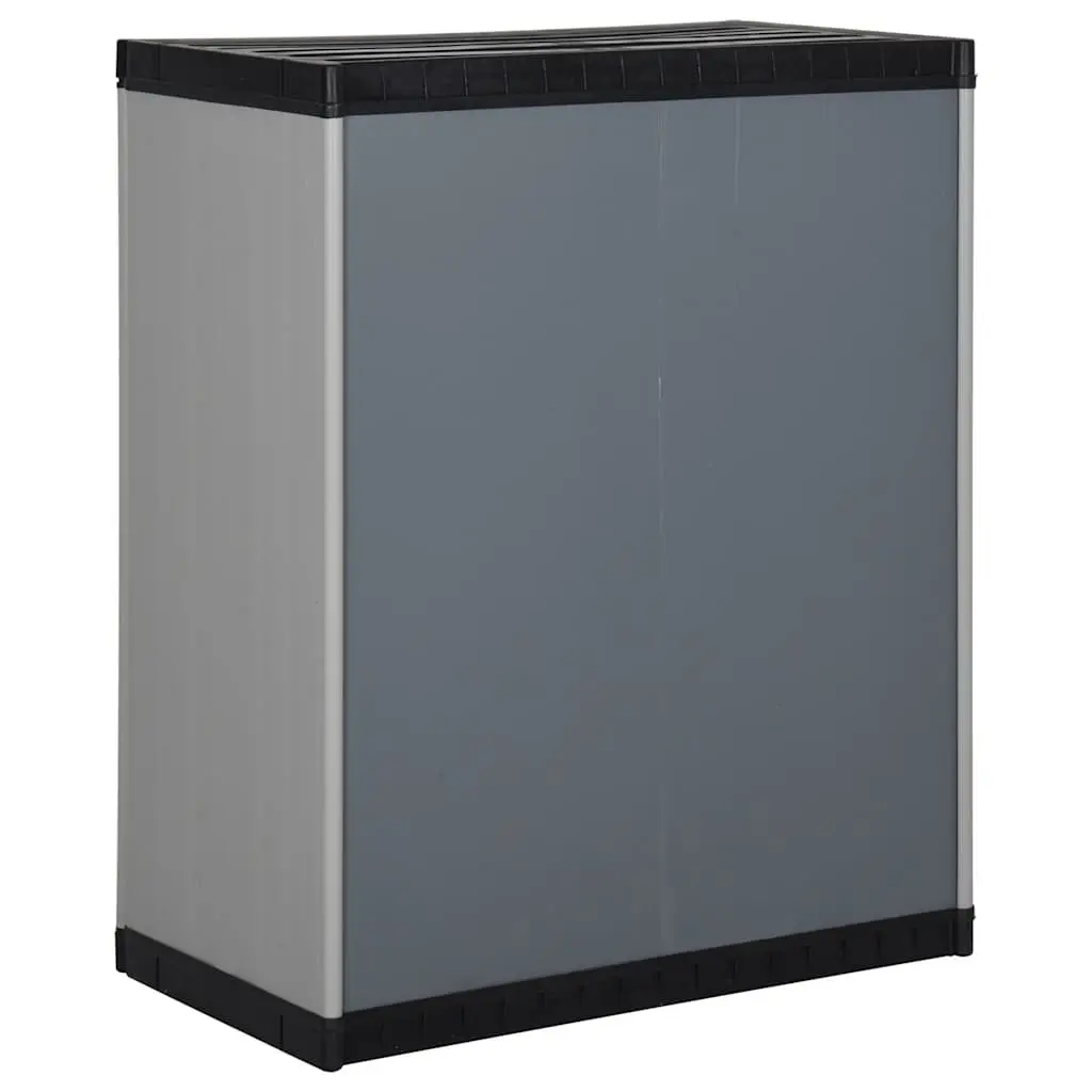 Garden Storage Cabinet Grey Compact Outdoor Lockable Organiser with 1 Shelf