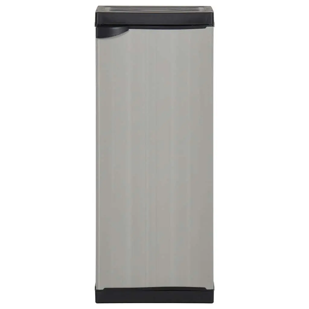 Garden Storage Cabinet Grey 35x40x85cm Outdoor Organiser with Shelf