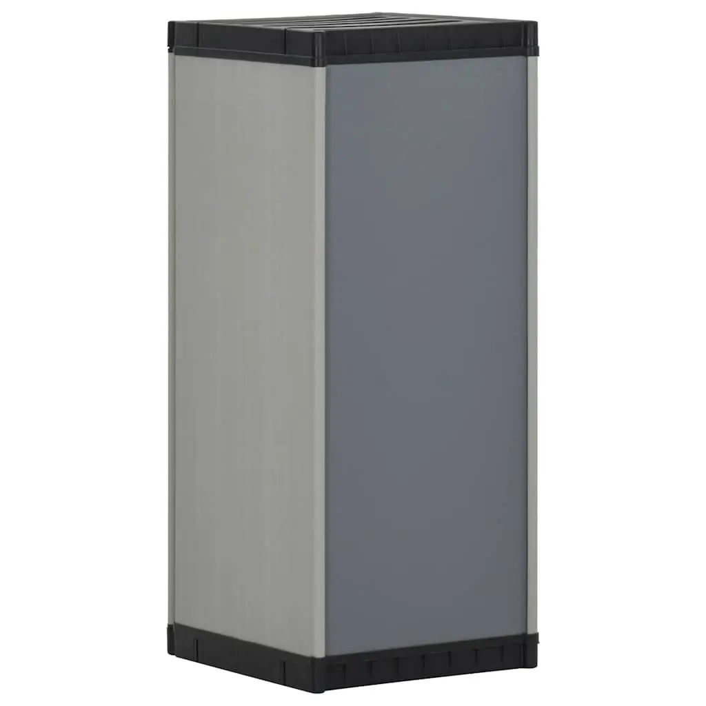 Garden Storage Cabinet Grey 35x40x85cm Outdoor Organiser with Shelf
