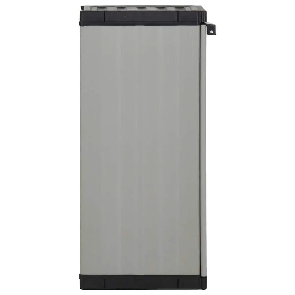 Garden Storage Cabinet Grey 35x40x85cm Outdoor Organiser with Shelf