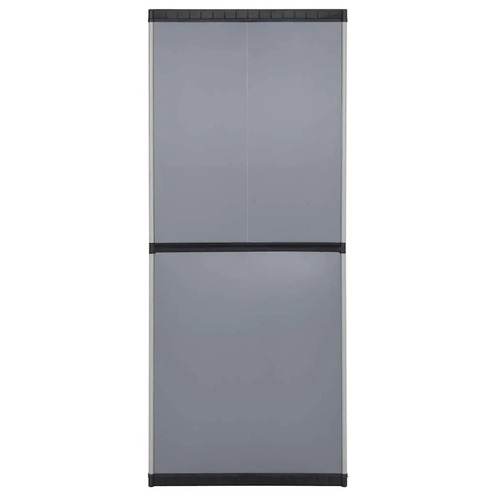 Garden Storage Cabinet 3 Shelf Outdoor Patio Balcony Organiser Grey Black