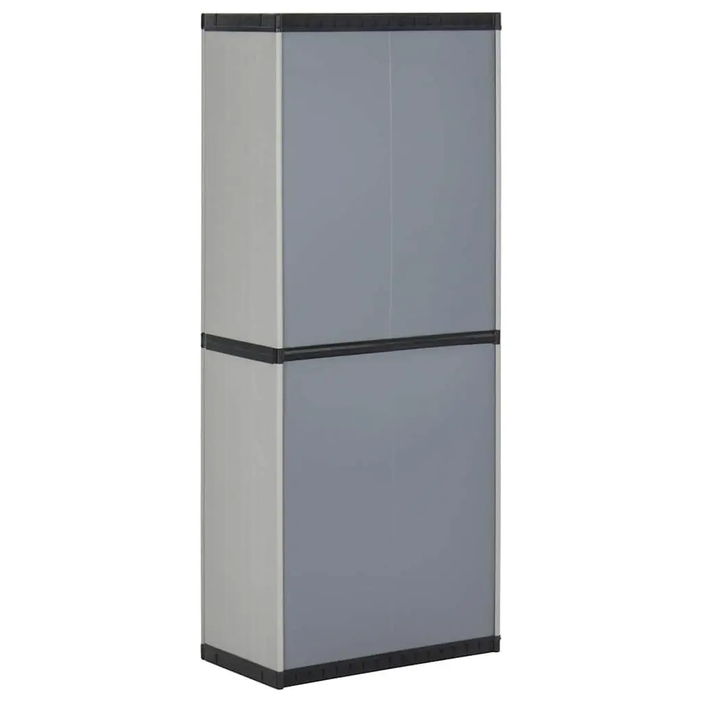 Garden Storage Cabinet 3 Shelf Outdoor Patio Balcony Organiser Grey Black