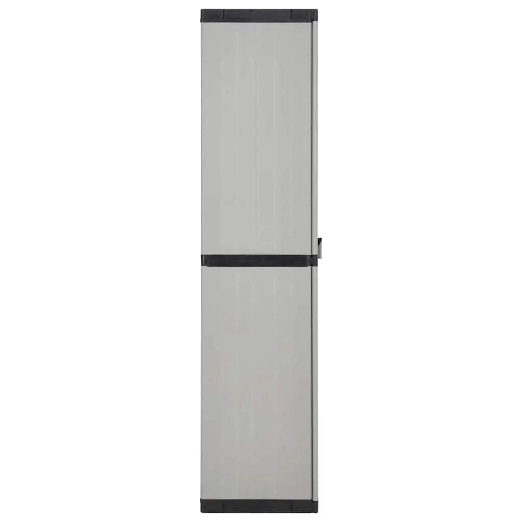 Garden Storage Cabinet 3 Shelf Outdoor Patio Balcony Organiser Grey Black