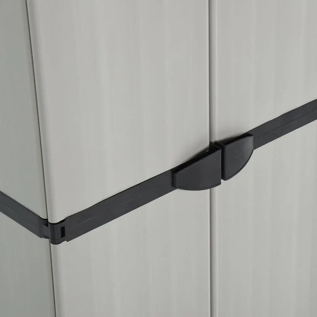 Garden Storage Cabinet 3 Shelf Outdoor Patio Balcony Organiser Grey Black
