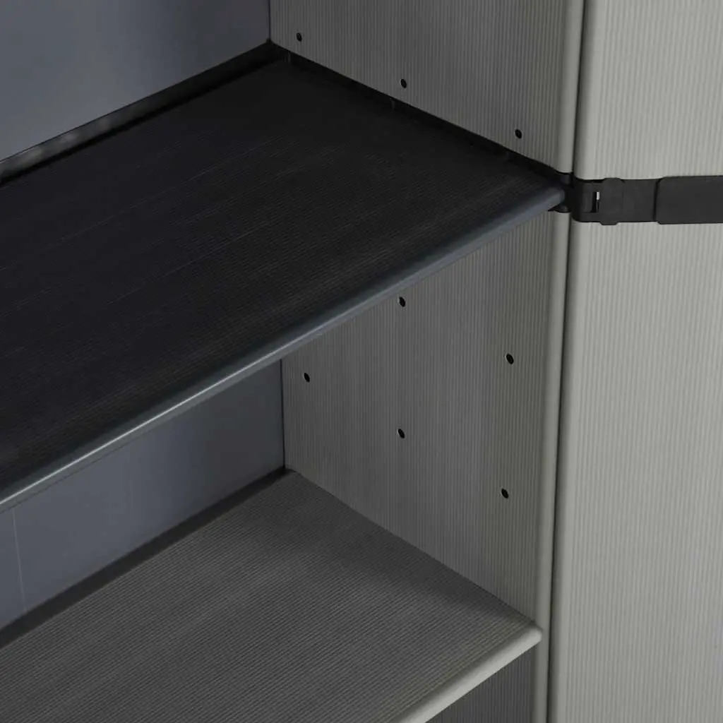 Garden Storage Cabinet 3 Shelf Outdoor Patio Balcony Organiser Grey Black