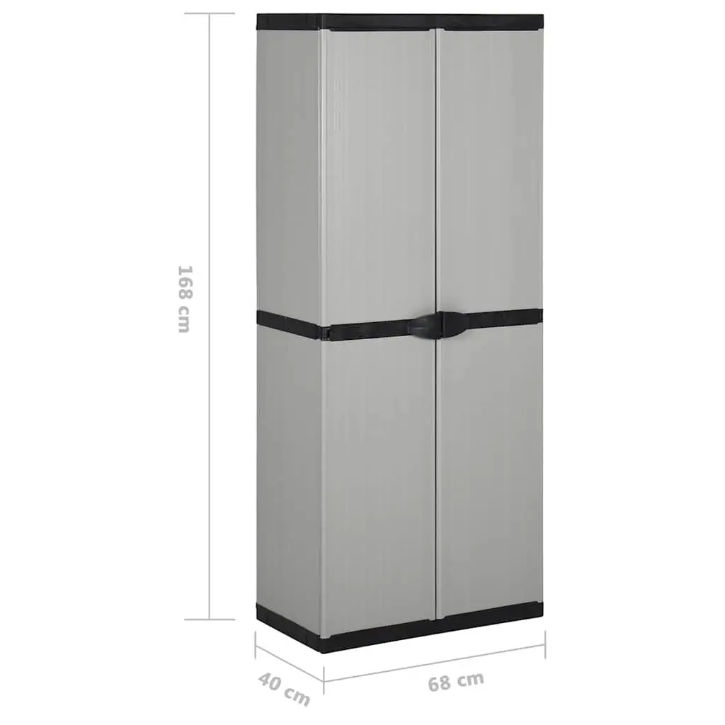 Garden Storage Cabinet Grey 3 Shelf Outdoor Patio Balcony Cupboard Locker Box