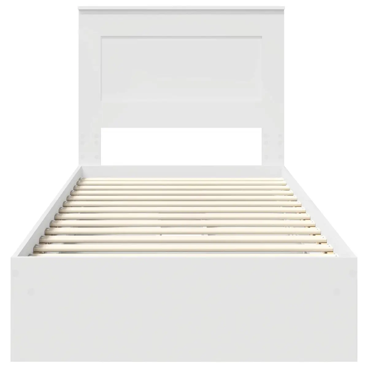 Storage Bed Frame with Drawer White 90 x 190 cm Engineered Wood Bedroom