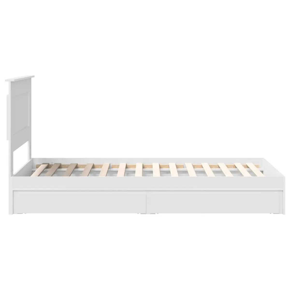Storage Bed Frame with Drawer White 90 x 190 cm Engineered Wood Bedroom