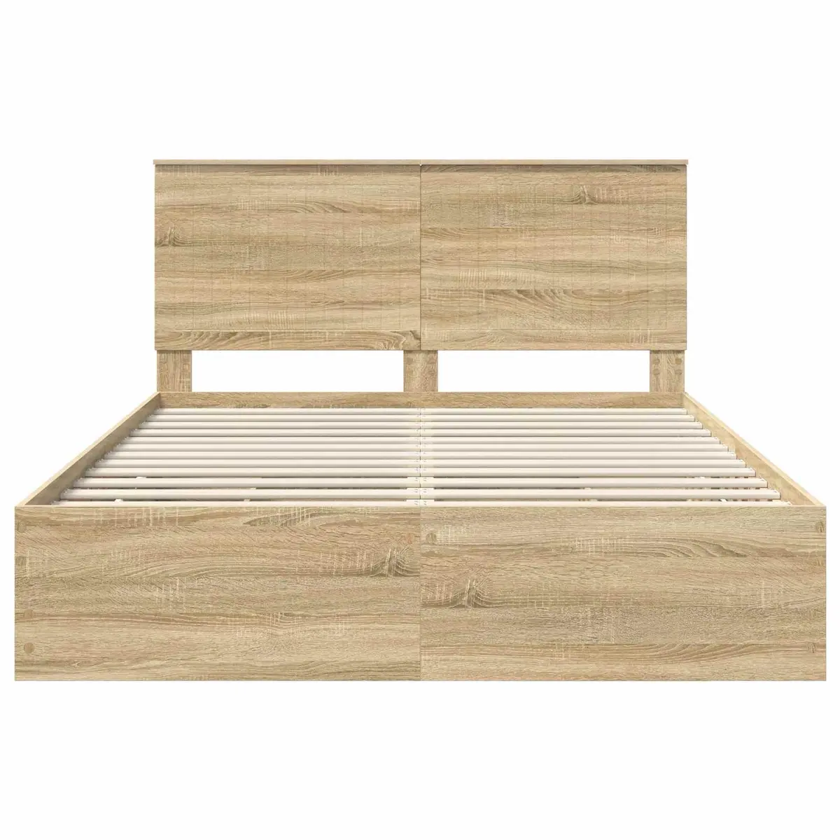 Bed Frame Sonoma Oak 150 x 200 cm Engineered Wood Drawer Storage