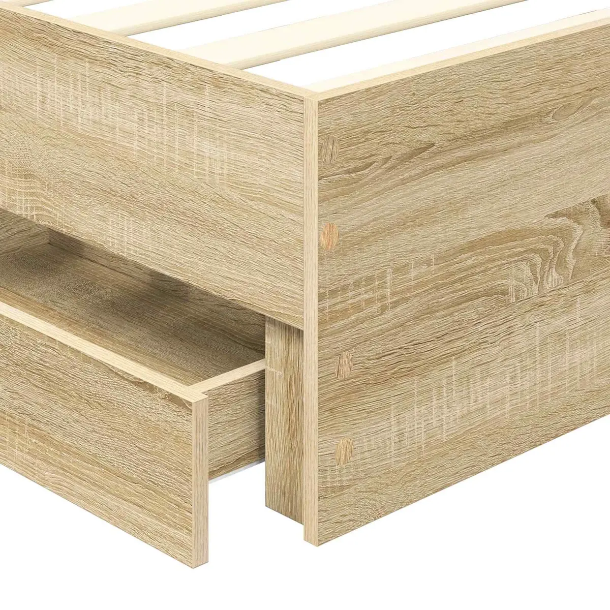 Bed Frame with Drawer Storage Sonoma Oak 90 x 190 cm Engineered Wood Modern