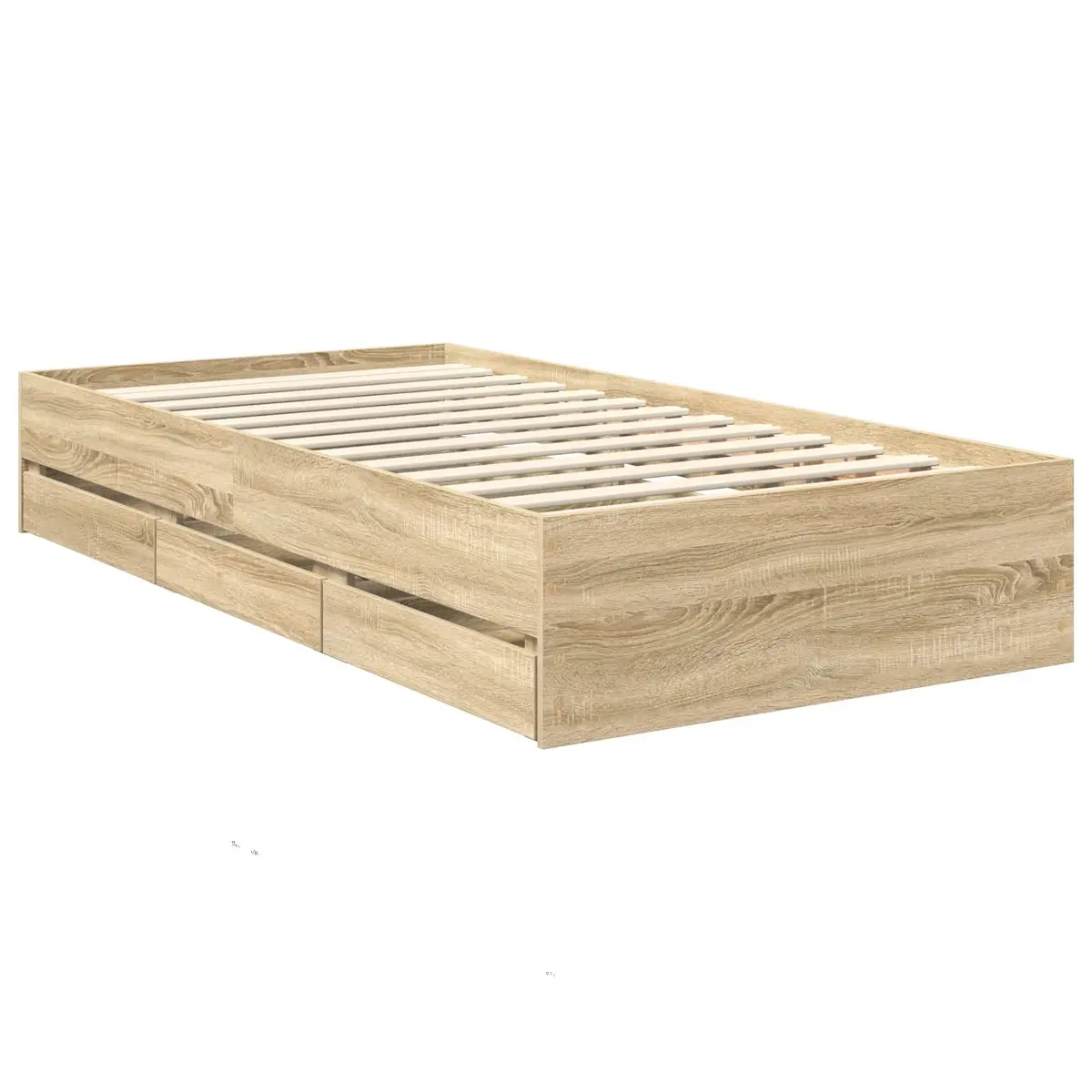 Bed Frame with Drawer Storage Sonoma Oak 90 x 190 cm Engineered Wood Modern