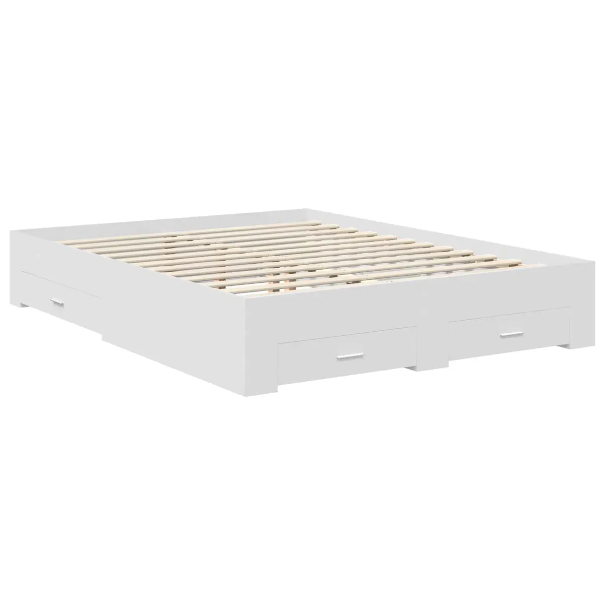 White Bed Frame with Storage Drawers