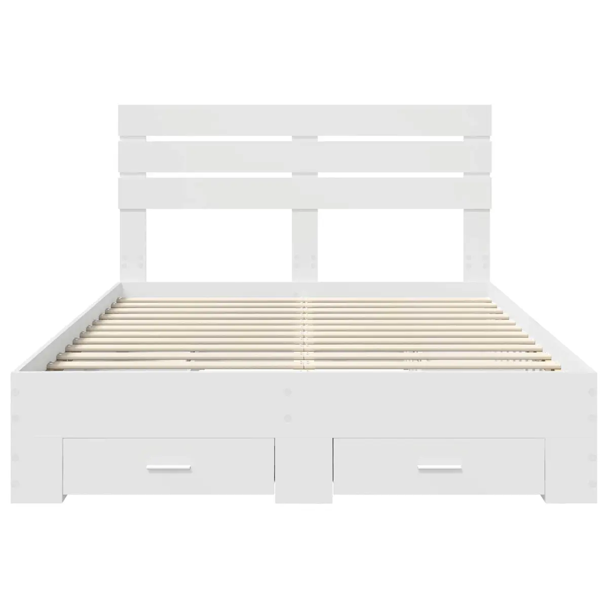 White Bed Frame with Storage Drawers